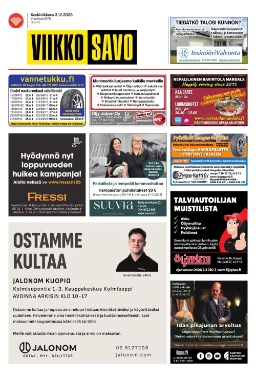Viikkosavo 3.12.2025