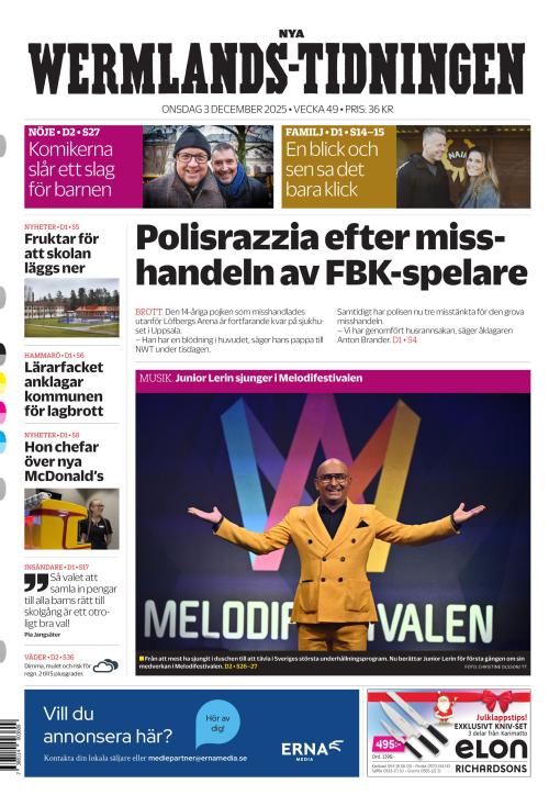 Nya Wermlands-Tidningen 3.12.2025