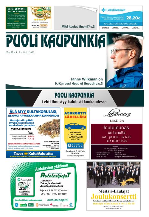 Puoli Kaupunkia Helsinki B 5.12.2025