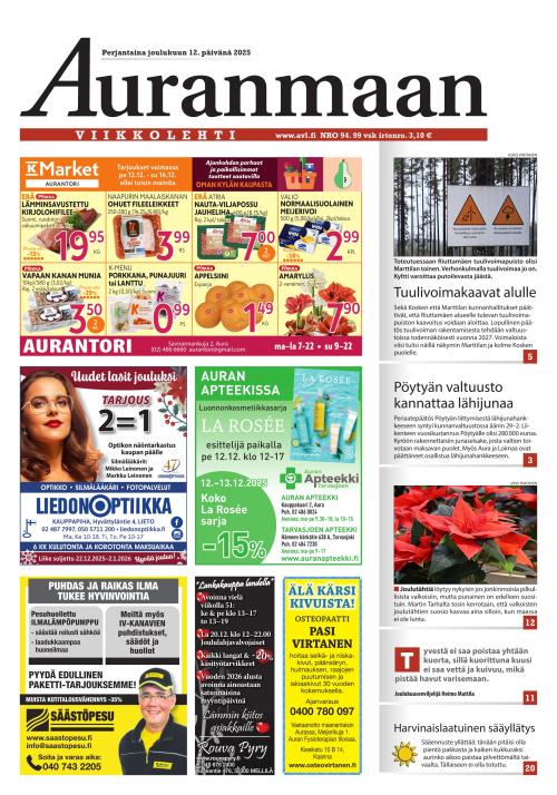 Auranmaan Viikkolehti 12.12.2025