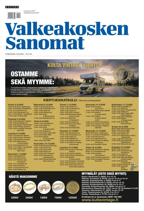 Valkeakosken Sanomat 4.12.2025