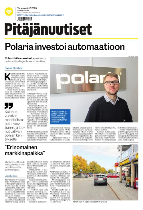 Pitäjänuutiset 4.12.2025