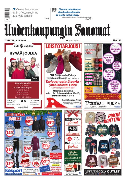 Uudenkaupungin Sanomat 18.12.2025