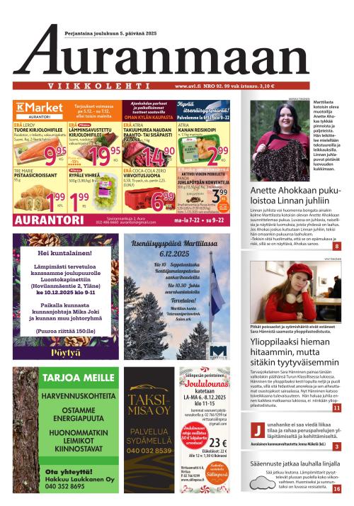 Auranmaan Viikkolehti 5.12.2025