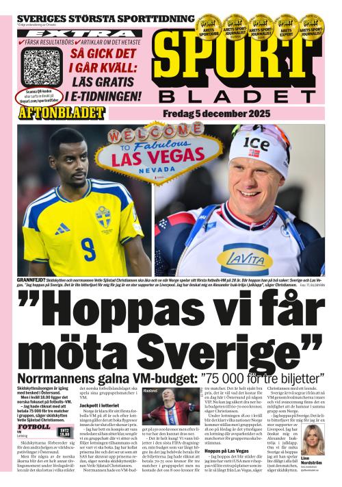 Aftonbladet Sportbladet 5.12.2025