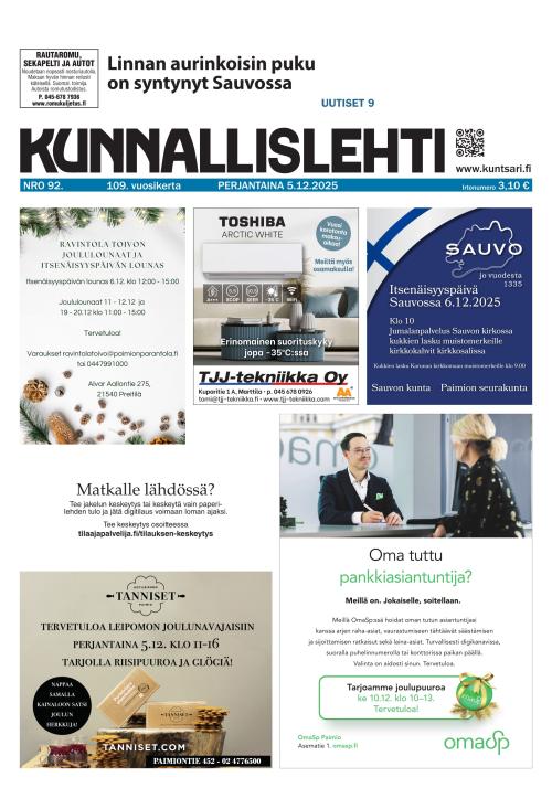 Kunnallislehti Paimio-Sauvo-Kaarina 5.12.2025
