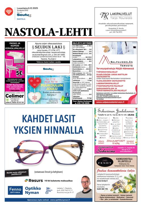 Nastola lehti 6.12.2025