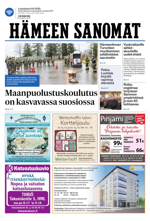 Hämeen Sanomat 6.12.2025
