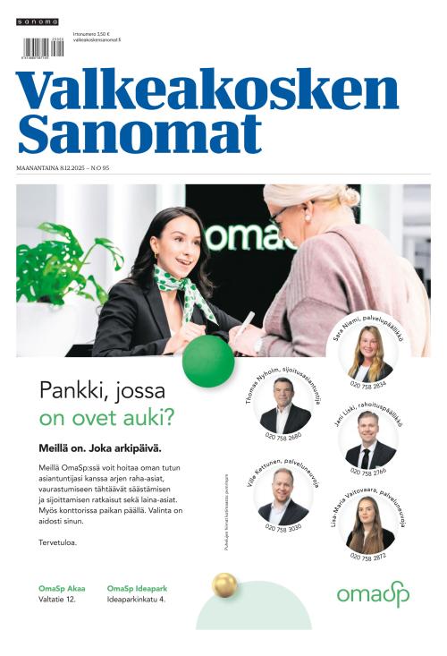 Valkeakosken Sanomat 8.12.2025