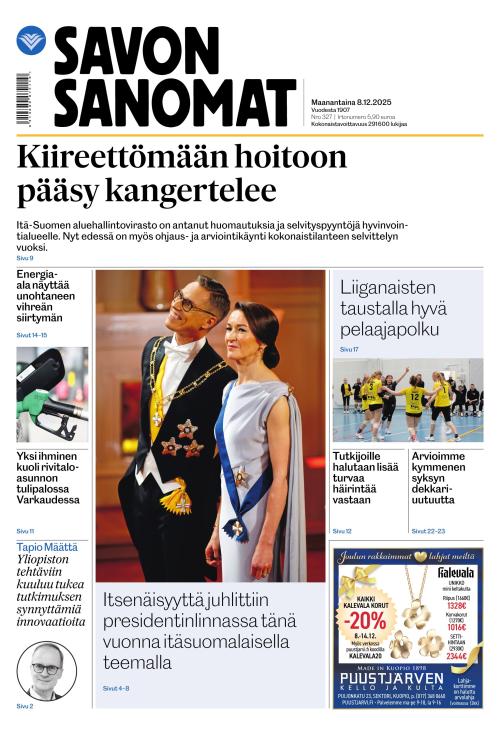 Savon Sanomat 8.12.2025