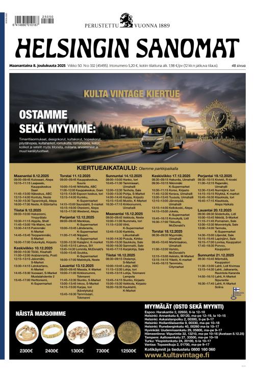 Helsingin Sanomat 8.12.2025