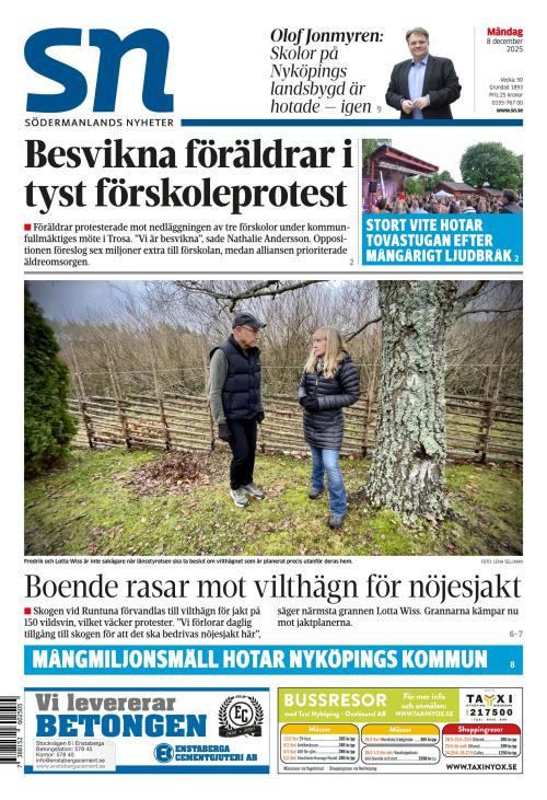 Södermanlands Nyheter 8.12.2025