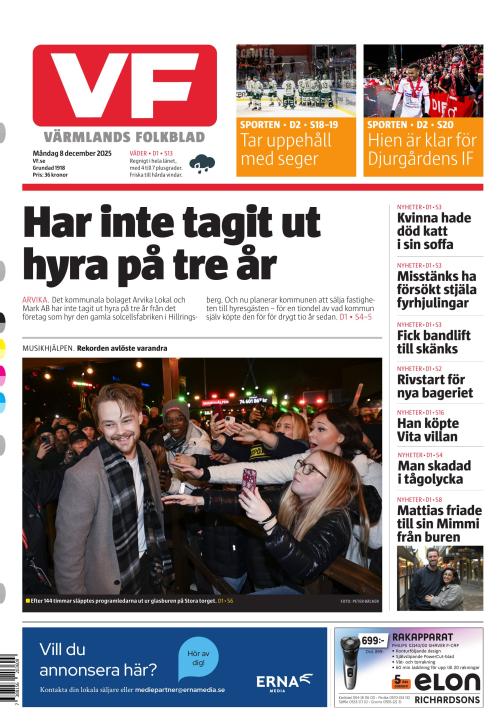 Värmlands Folkblad 8.12.2025
