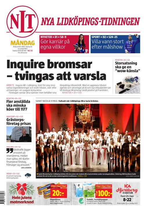 Nya Lidköpings-Tidningen 8.12.2025