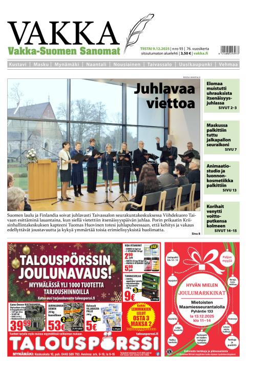 Vakka-Suomen Sanomat 9.12.2025