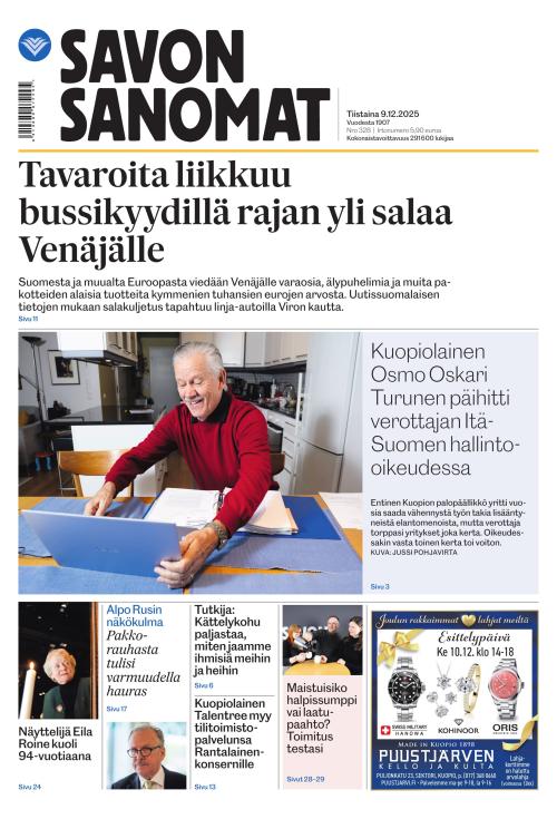 Savon Sanomat 9.12.2025