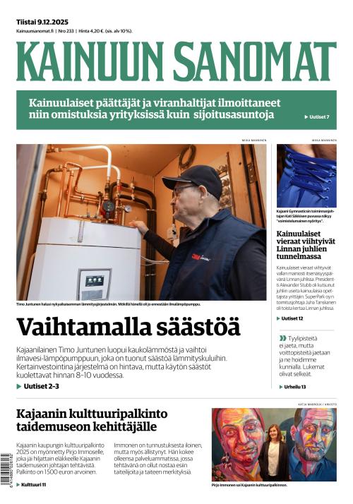 Kainuun Sanomat 9.12.2025