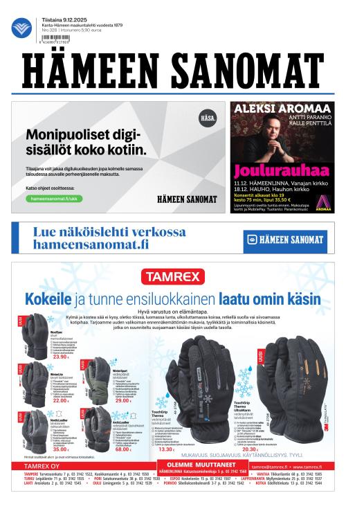 Hämeen Sanomat 9.12.2025