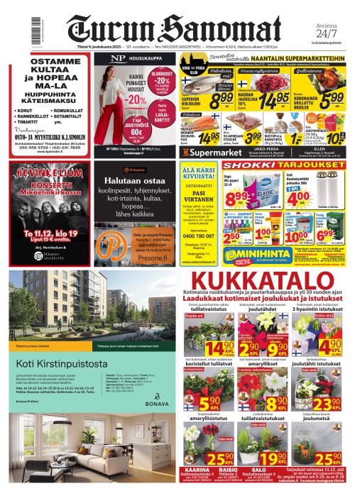 Turun Sanomat 9.12.2025