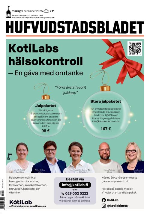 Hufvudstadsbladet 9.12.2025