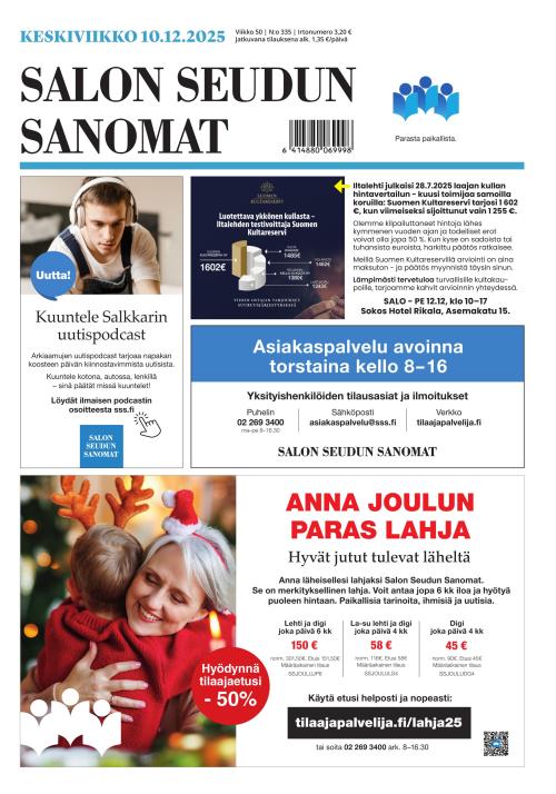 Salon Seudun Sanomat 10.12.2025