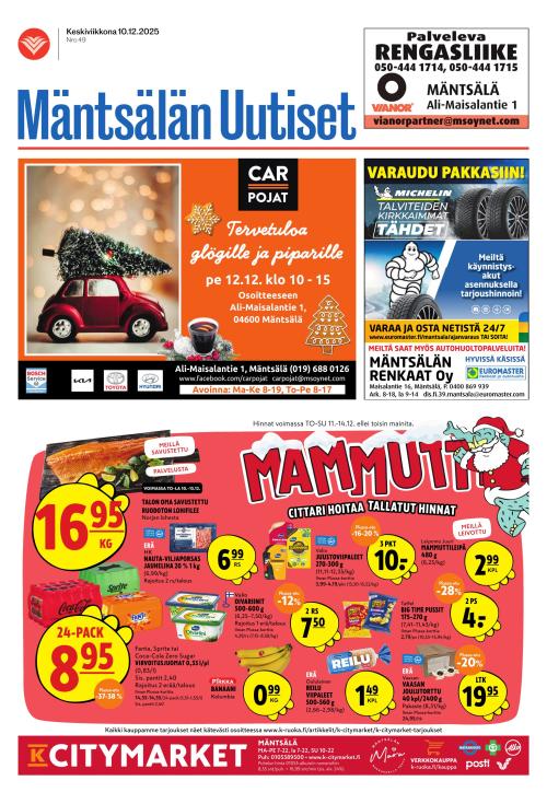 Mäntsälän Uutiset 10.12.2025