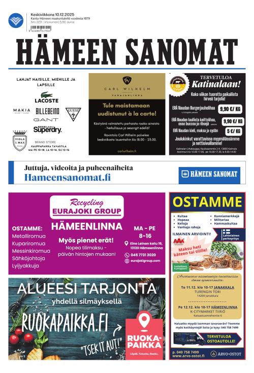 Hämeen Sanomat 10.12.2025