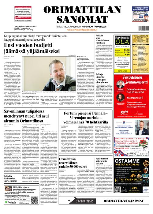 Orimattilan Sanomat 11.12.2025