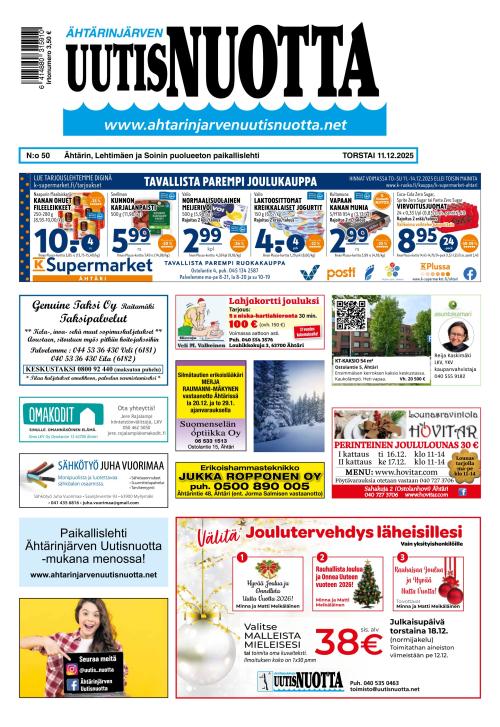 Ähtärinjärven Uutisnuotta 11.12.2025