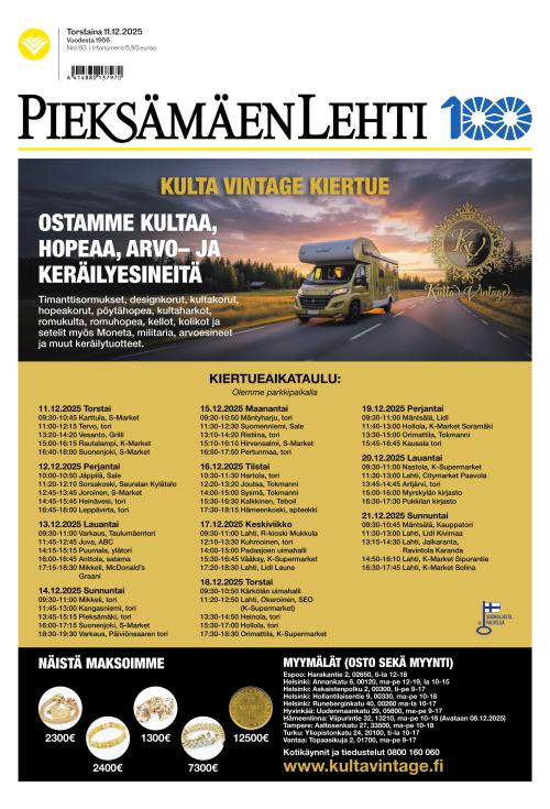 Pieksämäen lehti 11.12.2025