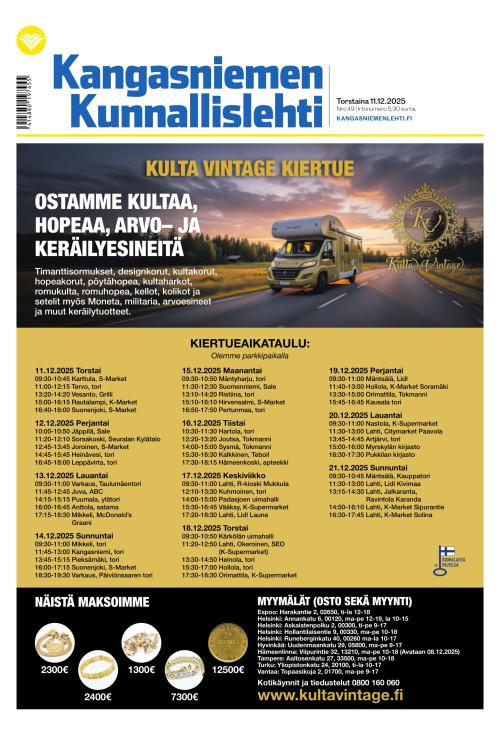 Kangasniemen kunnallislehti 11.12.2025