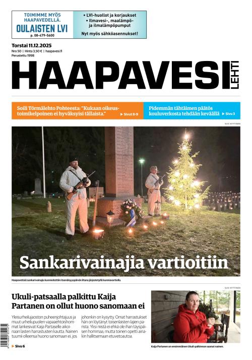 Haapavesi-lehti 11.12.2025