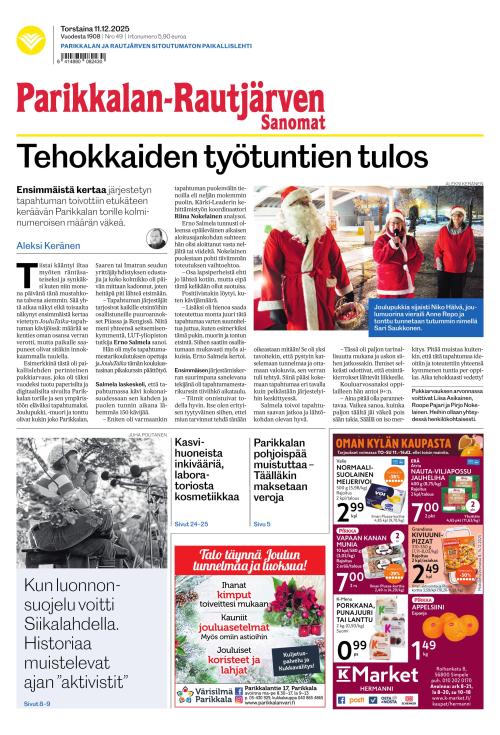 Parikkalan-Rautjärven Sanomat 11.12.2025
