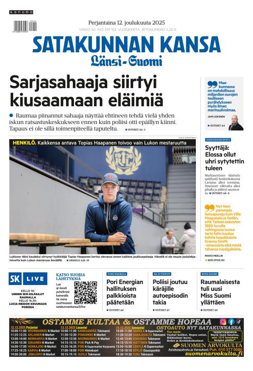 Satakunnan Kansa Länsi-Suomi 12.12.2025