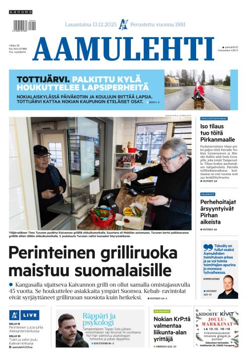 Aamulehti 13.12.2025