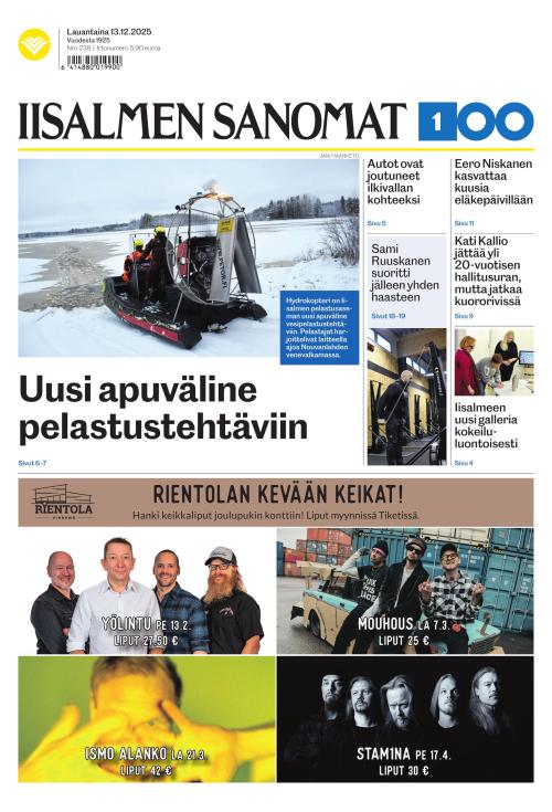 Iisalmen Sanomat 13.12.2025