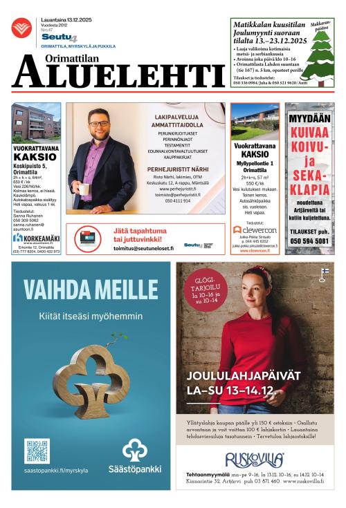 Orimattilan Aluelehti 13.12.2025