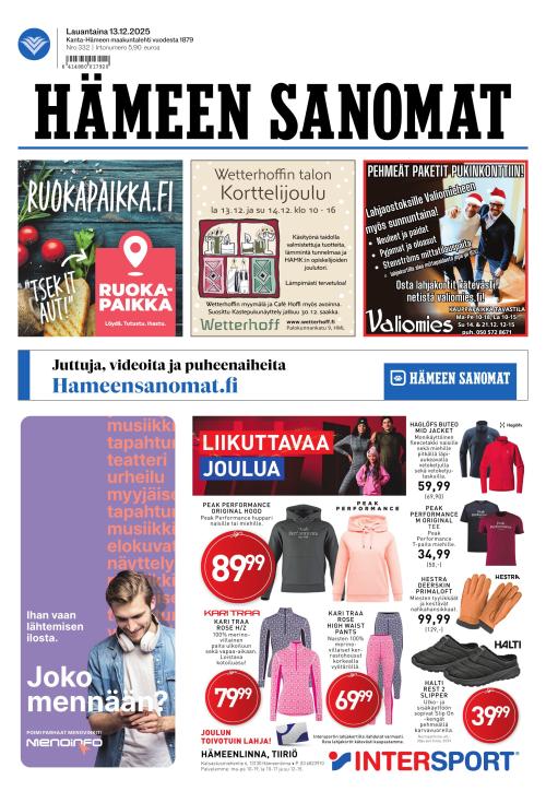 Hämeen Sanomat 13.12.2025