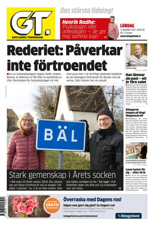 Gotlands Tidningar 13.12.2025