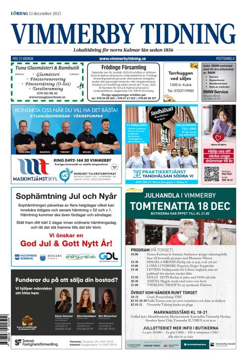 Vimmerby Tidning / Kinda-Posten 13.12.2025