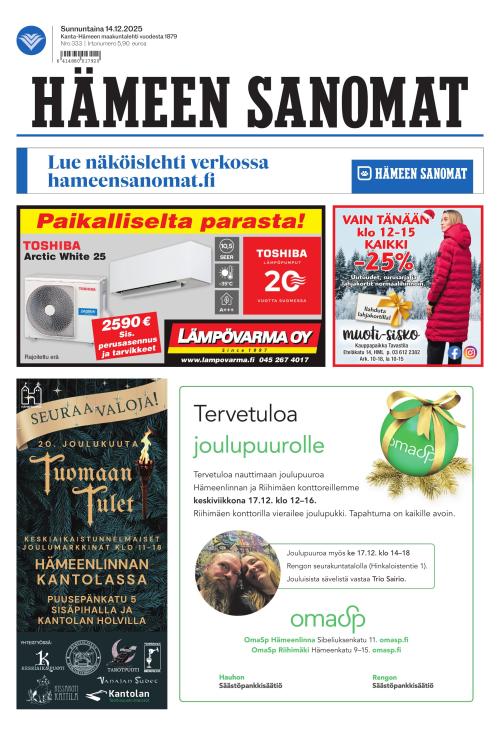 Hämeen Sanomat 14.12.2025