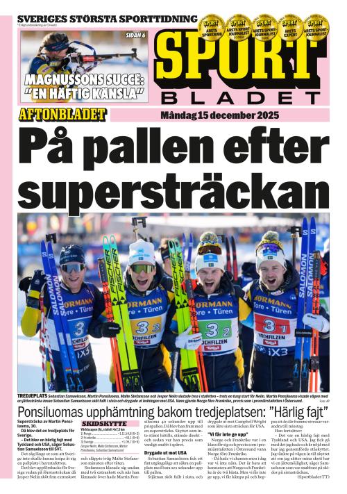 Aftonbladet Sportbladet 15.12.2025