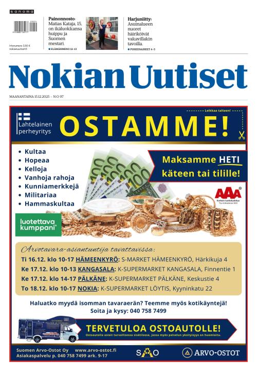 Nokian Uutiset 15.12.2025