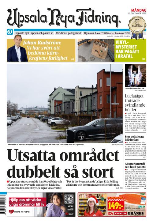 Upsala Nya Tidning 15.12.2025
