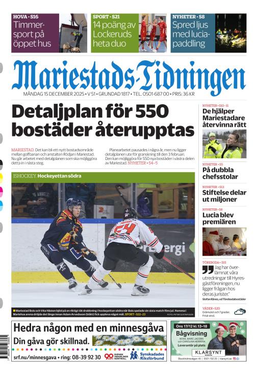 Mariestads-Tidningen 15.12.2025