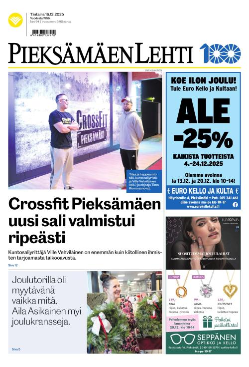 Pieksämäen lehti 16.12.2025