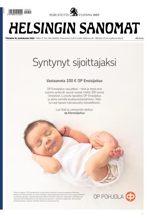 Helsingin Sanomat 16.12.2025