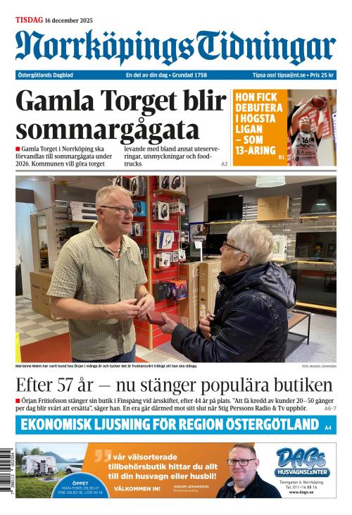 Norrköpings Tidningar 16.12.2025