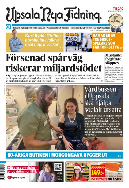 Upsala Nya Tidning 16.12.2025