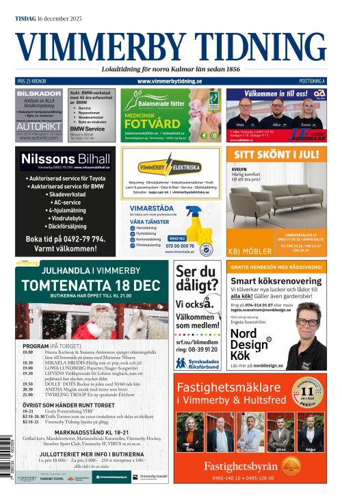 Vimmerby Tidning / Kinda-Posten 16.12.2025